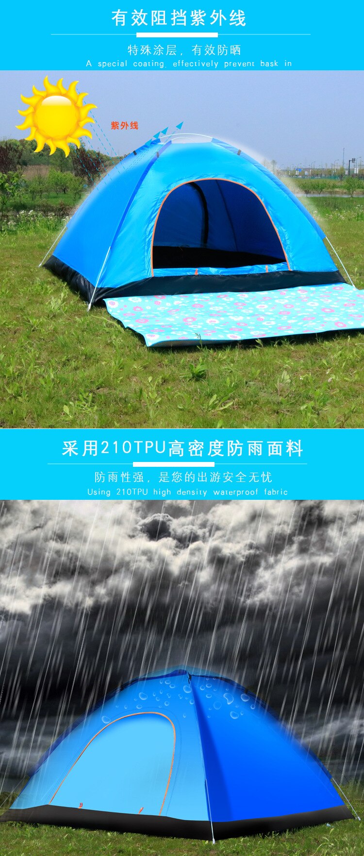 Cheap Goat Tents Automatic Tent 3 4 Person Camping Tent,Easy quick opening Instant Setup Protable Backpacking for Sun Shelter,Travelling,Hiking Tents 